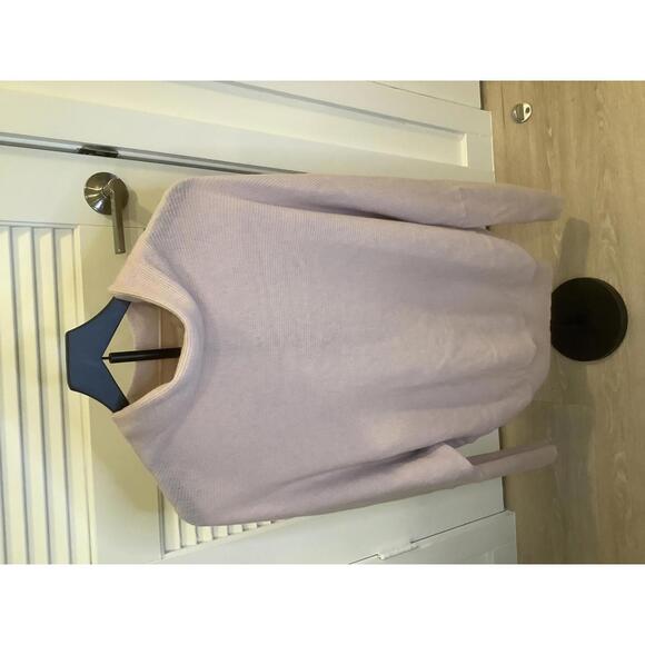 Allsaints Ridley Cashmere Blend Long Sleeve Oversized Pale Pink Jumper Sweater L - Picture 2 of 7